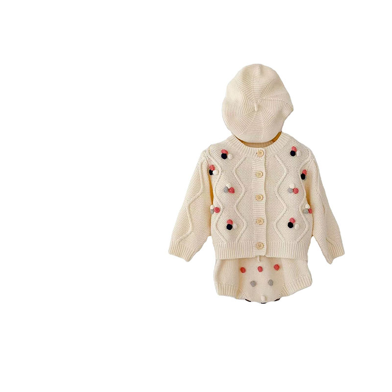 Tavaszi és őszi baba öltöny férfi és női kis szőrme labda kabát mászó öltöny két részes készlet
