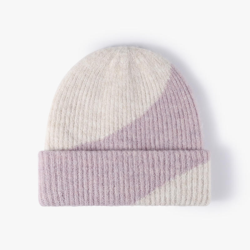 Téli kültéri egyszerű hidegnő meleg színű gyapjú kötött kalap divat kalap