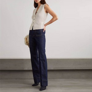 kötöttáru gyár egyedi 2023női ruházatnyári ruhák ujjatlan pulóvernyak pulóver kötött pulóverek