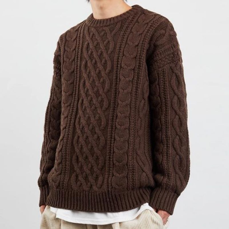 Egységes színű, elegáns, alkalmi jumper kötött pulóverek férfiak