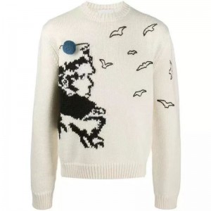 Egyéni téli gyártás alkalmi kötött Jacquard pulóverek az ember számára